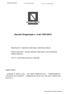 Decreto Dirigenziale n. 4 del 15/01/2015 - Burc