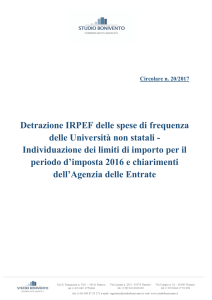 Detrazione IRPEF delle spese di frequenza delle Università non