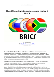 Il califfato sionista-anglosassone contro i BRICS