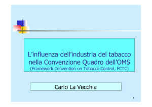 L`influenza dell`industria del tabacco L`influenza dell`industria del