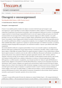 Oncogeni E Oncosoppressori in “Enciclopedia della Scienza e della