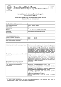Genetica e miglioramento genetico delle piante agrarie