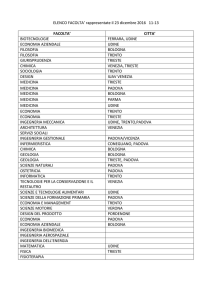 ELENCO FACOLTA` rappresentate il 23 dicembre