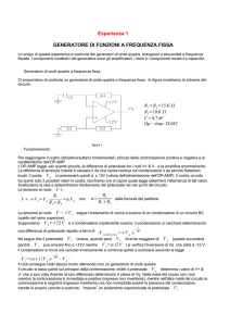 Esperienza 1 GENERATORE DI FUNZIONI A FREQUENZA