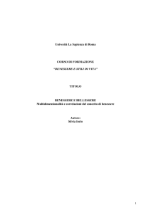 1 Univesità La Sapienza di Roma CORSO DI FORMAZIONE