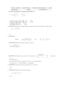 Tema d`esame 17.11.04 - Dipartimento di Matematica