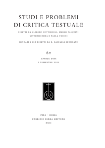 studi e problemi di critica testuale