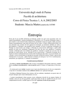 Entropia - Università degli Studi di Parma