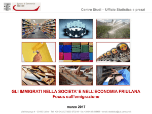 Gli immigrati nella società e nell`economia in provincia di Udine