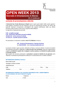 Calendario Open Week 2013