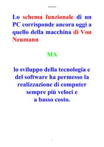 Lo schema funzionale di un PC corrisponde ancora oggi a quello