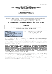 Tirocini Centri per l`Impiego - Unione dei comuni di Lonate Pozzolo