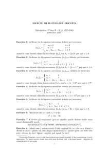 Esercizi 22 Ottobre 2015 - Dipartimento di Matematica