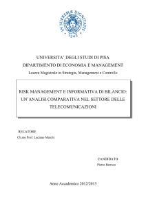 UNIVERSITA` DEGLI STUDI DI PISA DIPARTIMENTO DI