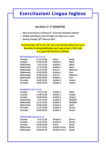 Esercitazioni Lingua Inglese AA 2016