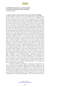 ANTROPOLOGIA DELLA LEVITAZIONE Un percorso nel pensiero di