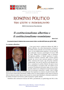 Il costituzionalismo albertino e il costituzionalismo