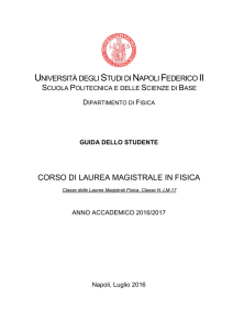 CORSO DI LAUREA MAGISTRALE IN FISICA