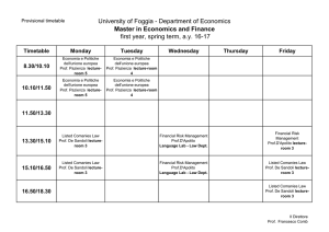 Master in Economics and Finance