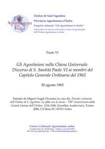 Gli Agostiniani nella Chiesa Universale. Discorso di S. Santità Paolo