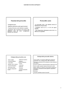 Funzioni del pericardio Pericardite acuta