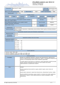 SYLLABUS academic year 2013/14