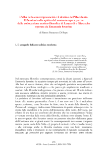 L`alba della contemporaneità e il destino dell`Occidente. Riflessioni