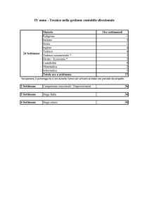 IV anno - Tecnico nella gestione contabile direzionale