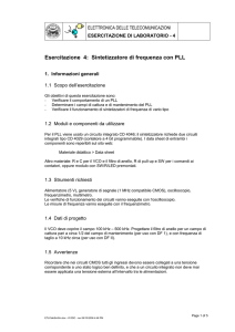 Esercitazione 4: Sintetizzatore di frequenza con PLL
