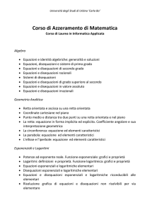 Programma precorso di matematica