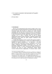 1. Lo scenario economico internazionale ed il quadro congiunturale