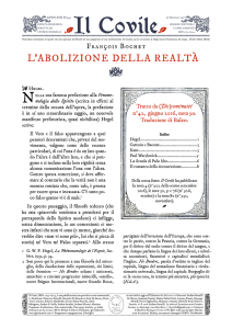 Il Covile N° 941. L`ABOLIZIONE DELLA REALTÀ (di François Bochet)