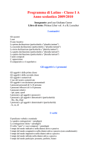 Programma di Latino - Classe I A Anno scolastico 2009/2010