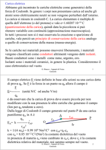 Carica elettrica Abbiamo già incontrato le cariche elettriche come