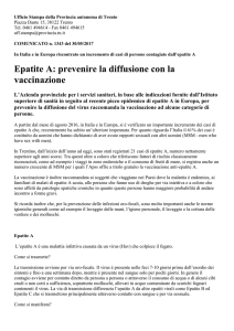 Epatite A: prevenire la diffusione con la vaccinazione