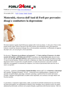 Maternità, ricerca dell`Ausl di Forlì per prevenire disagi e combattere