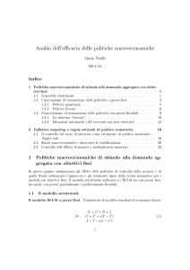 Analisi dell`e cacia delle politiche macroeconomiche