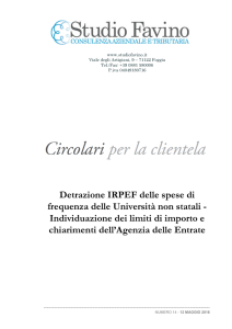 Detrazione IRPEF delle spese di frequenza delle Università non