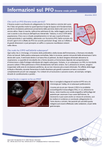 Informazioni sul PFO(forame ovale pervio)