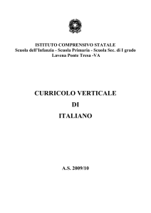curricolo verticale di italiano