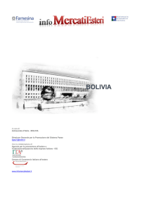 Rapporto BOLIVIA - infoMercatiEsteri