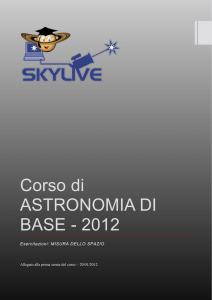 Corso di ASTRONOMIA DI BASE - 2012