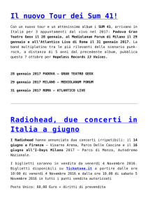 Il nuovo Tour dei Sum 41!,Radiohead, due concerti in Italia a giugno
