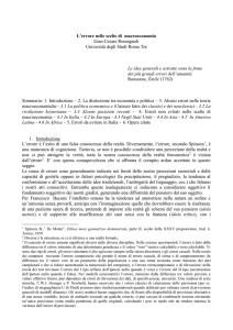 L`errore nelle scelte di macroeconomia - Scienze Politiche