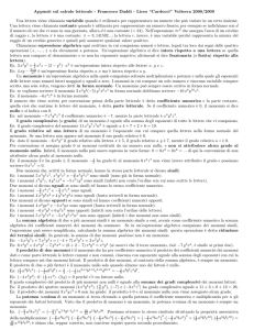 Appunti sul calcolo letterale - Francesco Daddi