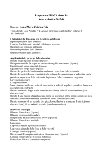 Programma FISICA classe 3A Anno scolastico 2015