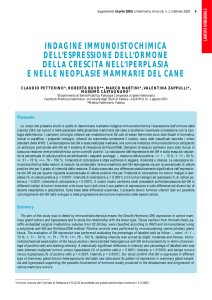 indagine immunoistochimica dell`espressione dell`ormone della