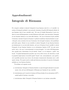 Approfondimenti Integrale di Riemann