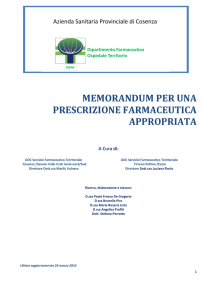 Memorandum Appropriatezza Prescrittiva - FIMMG