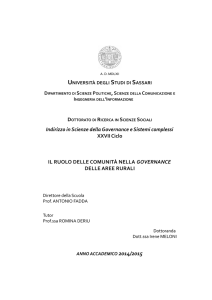 Il ruolo delle comunitˆ nella Governance delle aree rurali